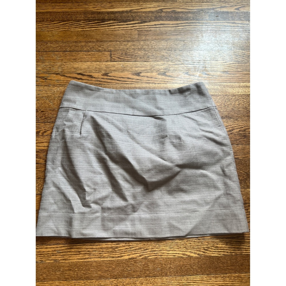 J.Crew Womens Tan Gray Textured Cotton Lined Mini Skirt Size 6 A-Line Back Zip
